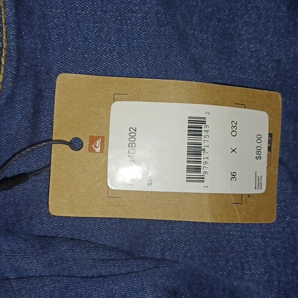Quiksilver Slim Fit Jeans 36x32 NWT - Picture 6 of 6